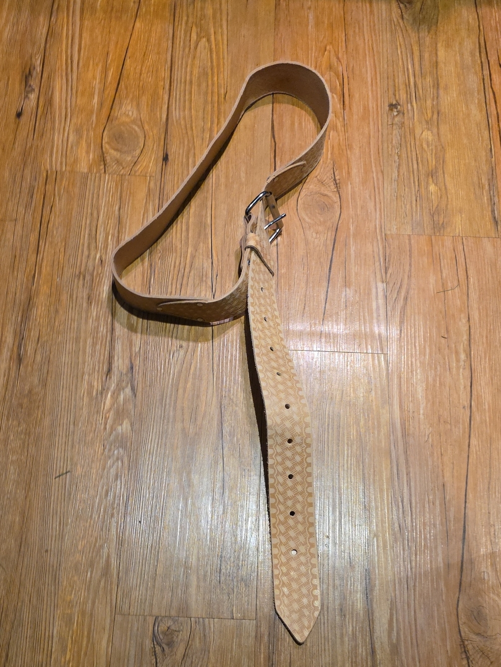Tan  Textured Leather Belt